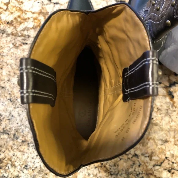 EUC COLE HAAN BRASS STUDDED LEATHER RARE & FABULOUS COWBOY BOOTS Shoes